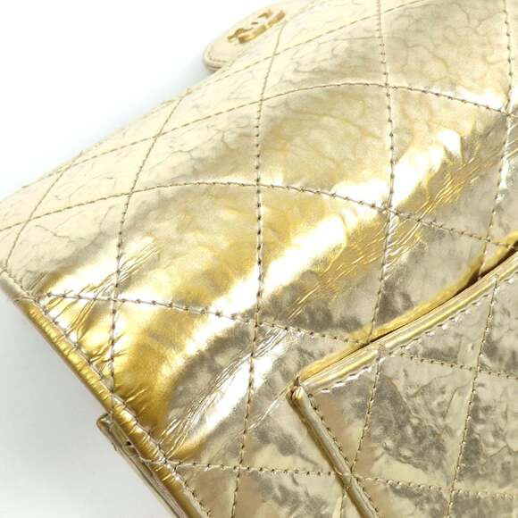 CHANEL Authentic Gold Leather Logo Wallet - Picture 4 of 8